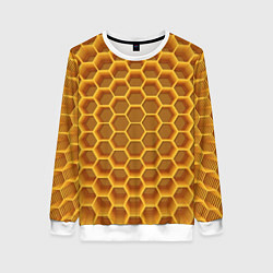 Свитшот женский Volumetric honeycombs, цвет: 3D-белый