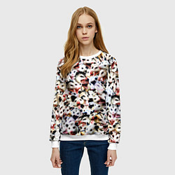 Свитшот женский Опоссумы, цвет: 3D-белый — фото 2