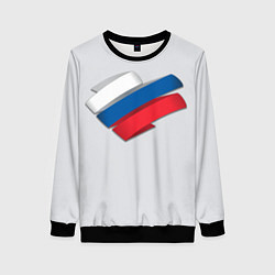 Свитшот женский Триколор - ленточки, цвет: 3D-черный