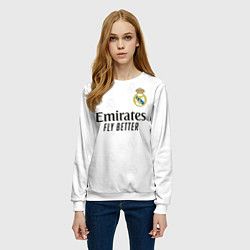 Свитшот женский Бензема Реал Мадрид форма 20222023, цвет: 3D-белый — фото 2