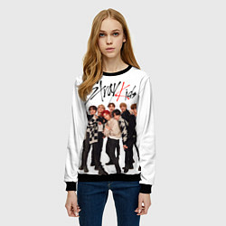 Свитшот женский Stray Kids white background, цвет: 3D-черный — фото 2