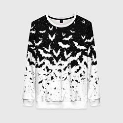 Женский свитшот Black and white bat pattern