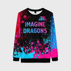 Женский свитшот Imagine Dragons - neon gradient: символ сверху