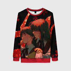 Свитшот женский Аса Митака и Демон войны - Человек бензопила, цвет: 3D-красный