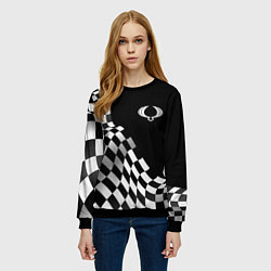 Свитшот женский SsangYong racing flag, цвет: 3D-черный — фото 2