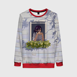 Женский свитшот Человек-бензопила Аса Митака в окне