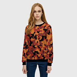 Свитшот женский Камуфляж Common Orange, цвет: 3D-черный — фото 2