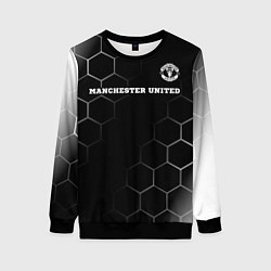 Свитшот женский Manchester United sport на темном фоне: символ све, цвет: 3D-черный