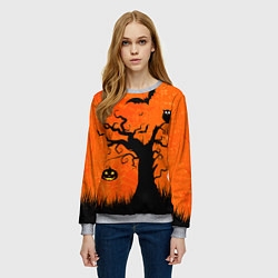 Свитшот женский Мрачное дерево, цвет: 3D-меланж — фото 2