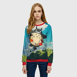Свитшот женский Flight Totoro, цвет: 3D-красный — фото 2