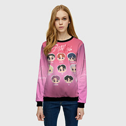 Свитшот женский Chibi Stray Kids, цвет: 3D-черный — фото 2