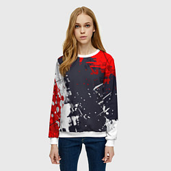 Свитшот женский Абстрактные брызги, цвет: 3D-белый — фото 2