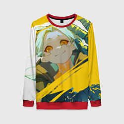 Свитшот женский Киберпанк: Бегущие по краю Ребекка, цвет: 3D-красный