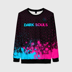 Женский свитшот Dark Souls - neon gradient: символ сверху
