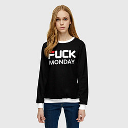 Свитшот женский Fuck monday - antibrand, fila, цвет: 3D-белый — фото 2