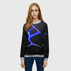Свитшот женский Неоновый разлом плит, цвет: 3D-меланж — фото 2