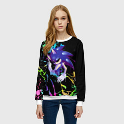 Свитшот женский Sonic Exe - Hedgehog - video game, цвет: 3D-белый — фото 2