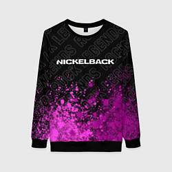 Свитшот женский Nickelback rock legends: символ сверху, цвет: 3D-черный