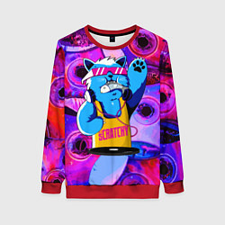 Свитшот женский DJ Scratchy in pink glasses, цвет: 3D-красный