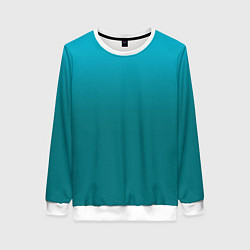 Женский свитшот Градиент бирюзовый