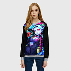 Свитшот женский Ребекка Киберпанк, цвет: 3D-меланж — фото 2