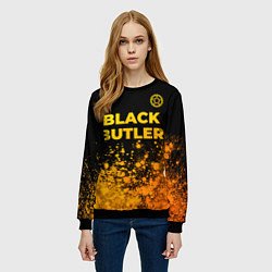 Свитшот женский Black Butler - gold gradient: символ сверху, цвет: 3D-черный — фото 2