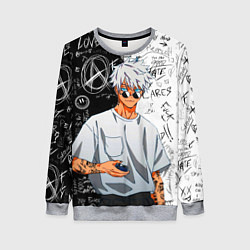 Женский свитшот Сатору Годжо в очках - магическая битва