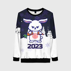 Женский свитшот Зайчик ломает морковку 2023