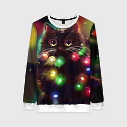 Женский свитшот Новый Год Кот