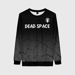 Свитшот женский Dead Space glitch на темном фоне: символ сверху, цвет: 3D-черный
