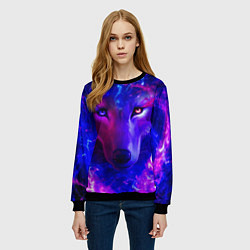 Свитшот женский Волшебный звездный волк, цвет: 3D-черный — фото 2