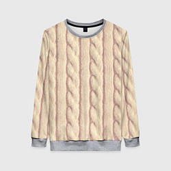 Свитшот женский Светлый вязаный свитер, цвет: 3D-меланж