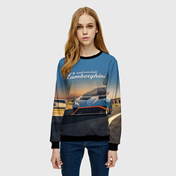 Свитшот женский Lamborghini Huracan STO - car racing, цвет: 3D-черный — фото 2