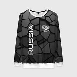 Свитшот женский Черная броня Россия, цвет: 3D-белый