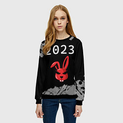 Свитшот женский НГ Кролик суровый, цвет: 3D-черный — фото 2