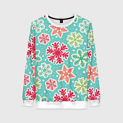 Женский свитшот Весёлые снежинки