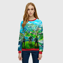 Свитшот женский Фортнайт, цвет: 3D-красный — фото 2