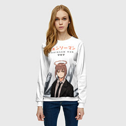 Свитшот женский Человек-бензопила Макима, цвет: 3D-белый — фото 2
