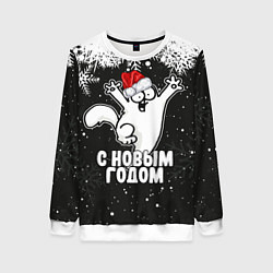 Женский свитшот С Новым годом - кот Саймона и снежинки