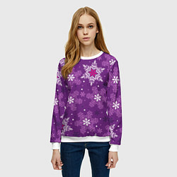 Свитшот женский Violet snow, цвет: 3D-белый — фото 2