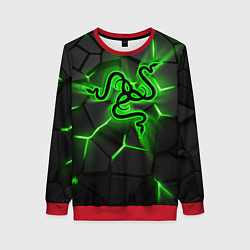 Свитшот женский Razer neon logo, цвет: 3D-красный