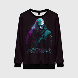 Женский свитшот Ведьмак в неоновом стиле