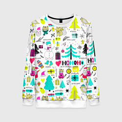 Женский свитшот Happy new year hohoho