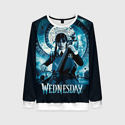 Свитшот женский Wednesday Addams 2022, цвет: 3D-белый