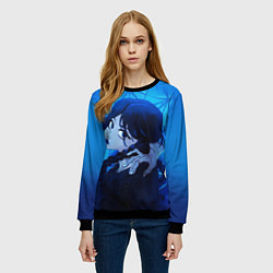 Свитшот женский Вещь и Уэнсдэй, цвет: 3D-черный — фото 2