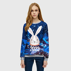 Свитшот женский 2023 крольчиха, цвет: 3D-меланж — фото 2