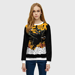 Свитшот женский Кот-годзилла, цвет: 3D-белый — фото 2