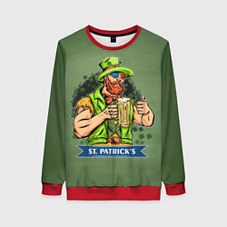 Свитшот женский Мужик с пивом, цвет: 3D-красный