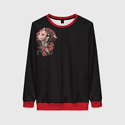 Женский свитшот Японская смерть самурай с катаной