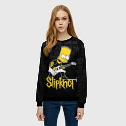 Свитшот женский Slipknot Барт Симпсон рокер логотипы, цвет: 3D-черный — фото 2